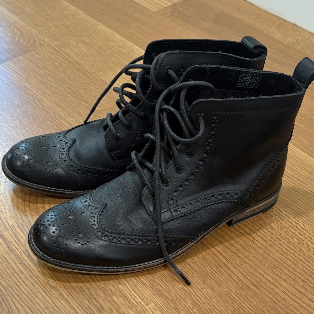 Aldo Martins Classic Black Brogue Boots